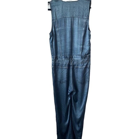 New $388 RAG & BONE Women's Blue Miramar Satin Sleeveless Jumpsuit size 8 - Picture 8 of 9